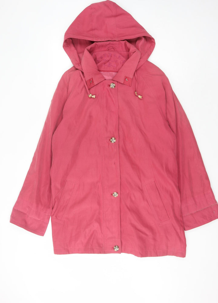 Astraka Women's Pink Hooded Rain Coat Size M