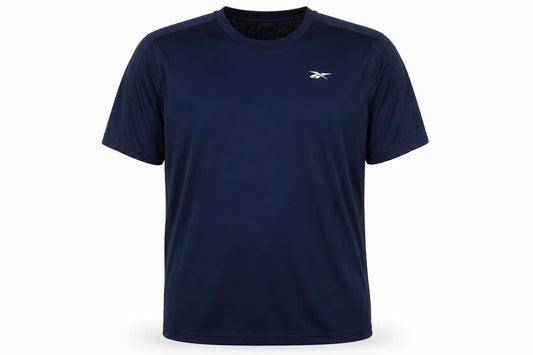 Front view of Reebok Men's 2XL Blue Gym T-Shirt with Logo