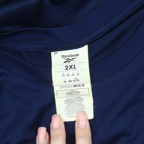 Reebok Men's 2XL Blue Gym T-Shirt with Logo