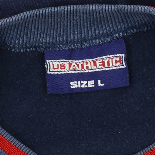 US Athletic Men's Blue Crew Neck Sweatshirt Size L