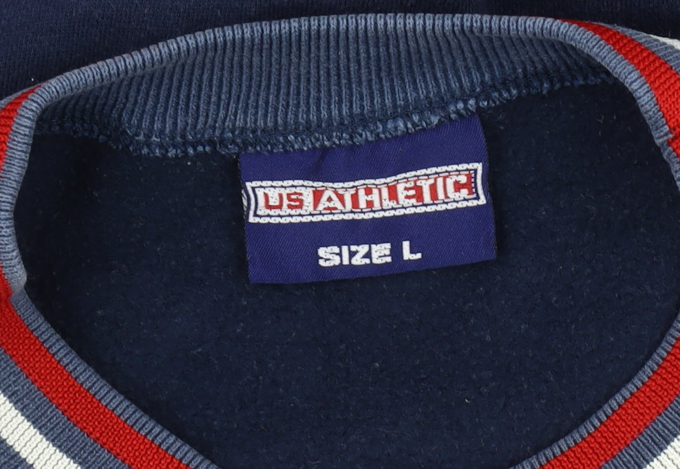 US Athletic Men's Blue Crew Neck Sweatshirt Size L
