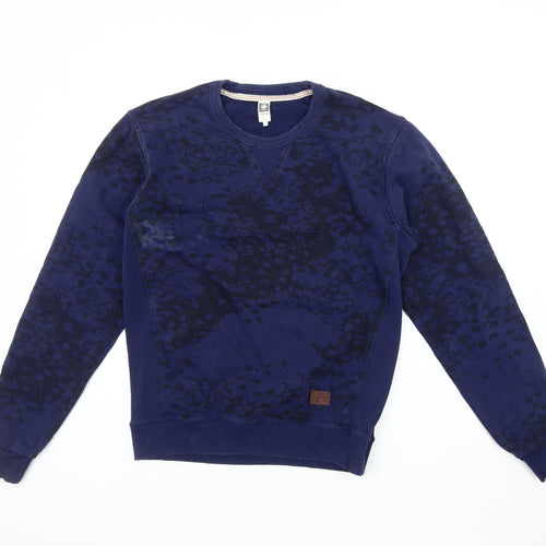 G-Star Raw Men's Blue Graphic Print Pullover Sweatshirt L