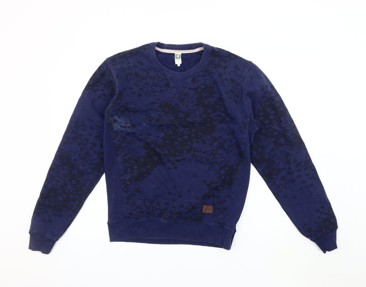 G-Star Raw Men's Blue Graphic Print Pullover Sweatshirt L