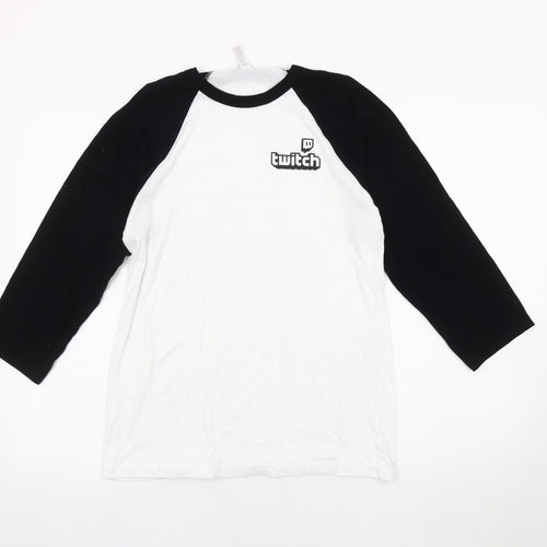 Bella+Canvas Men's Black and White Raglan T-Shirt M