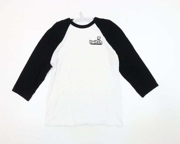 Bella+Canvas Men's Black and White Raglan T-Shirt M
