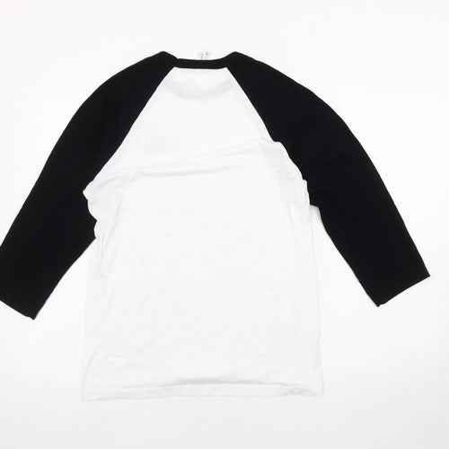 Bella+Canvas Men's Black and White Raglan T-Shirt M