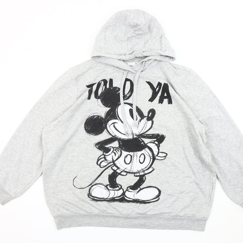 Disney Unisex Mickey Mouse Grey Pullover Hoodie L