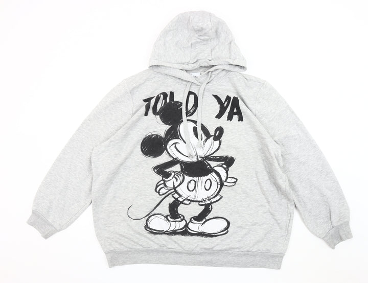 Disney Unisex Mickey Mouse Grey Pullover Hoodie L