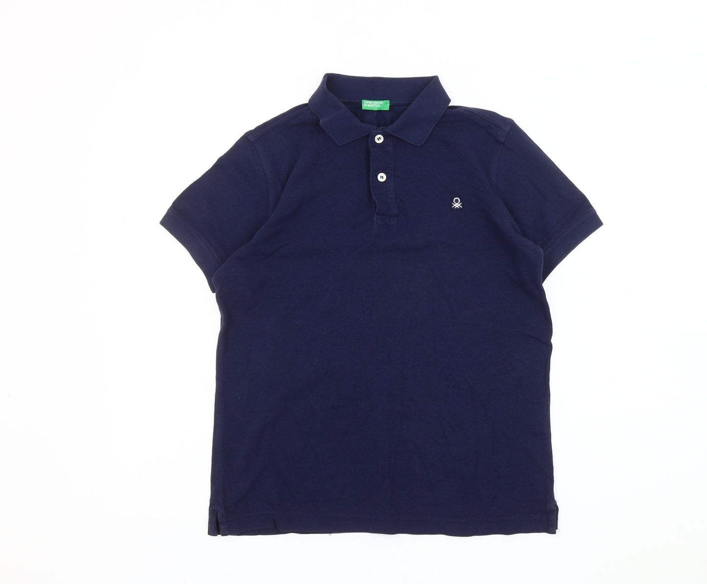 Benetton Boys Blue Polo Shirt 2XL Casual Basic