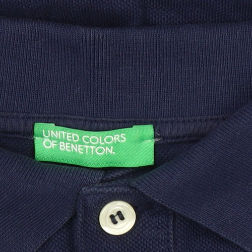 Benetton Boys Blue Polo Shirt 2XL Casual Basic