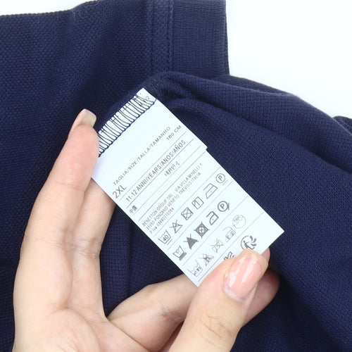 Benetton Boys Blue Polo Shirt 2XL Casual Basic