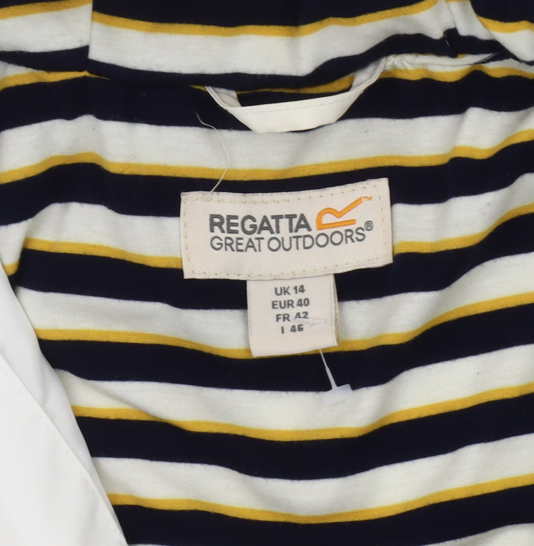 Regatta Women's White Waterproof Hooded Rain Coat Size 14