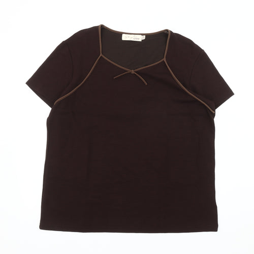 Style by EWM Women's Brown Plus T-Shirt, Size 22/24