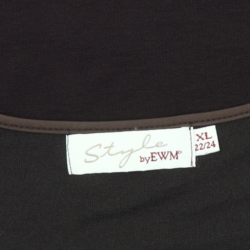 Style by EWM Women's Brown Plus T-Shirt, Size 22/24