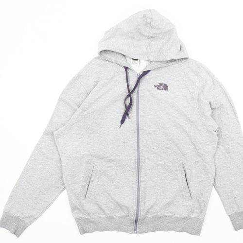 The North Face Men's Grey Hooded Jacket Size L