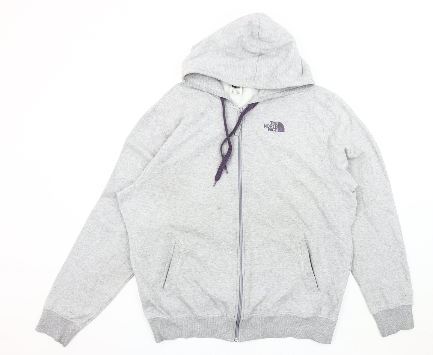The North Face Men's Grey Hooded Jacket Size L