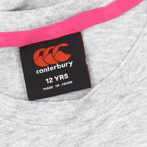 Canterbury Girls Grey Graphic Print T-Shirt - 12 Years