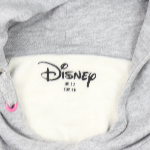 Disney Women's Grey Minnie Mouse Hoodie, Size 12