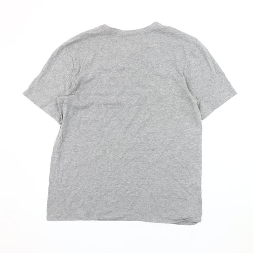 Nike Men's Grey Athletic Fit Logo T-Shirt, Size L