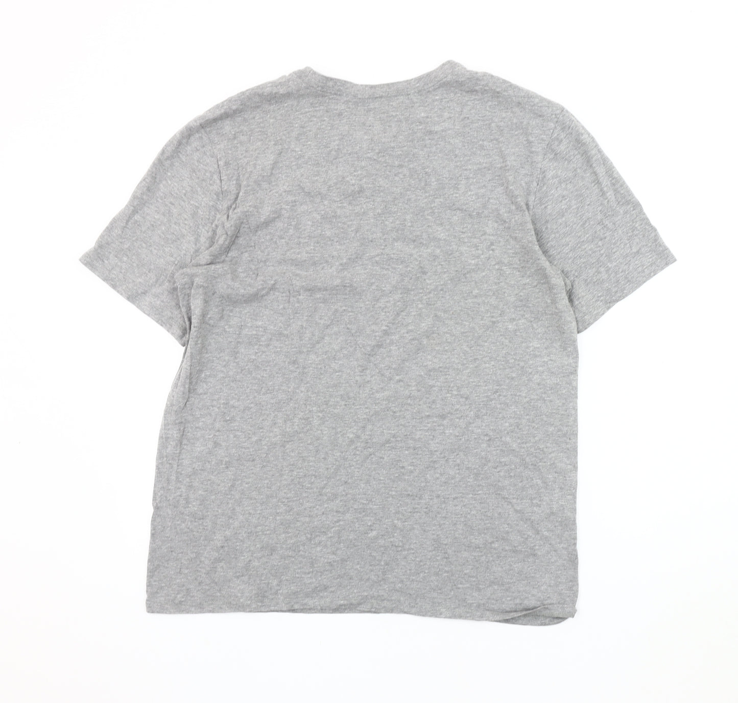 Nike Men's Grey Athletic Fit Logo T-Shirt, Size L