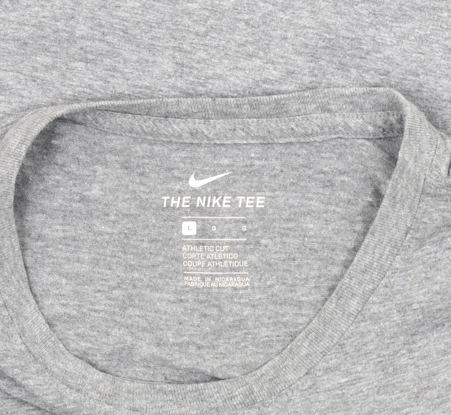 Nike Men's Grey Athletic Fit Logo T-Shirt, Size L