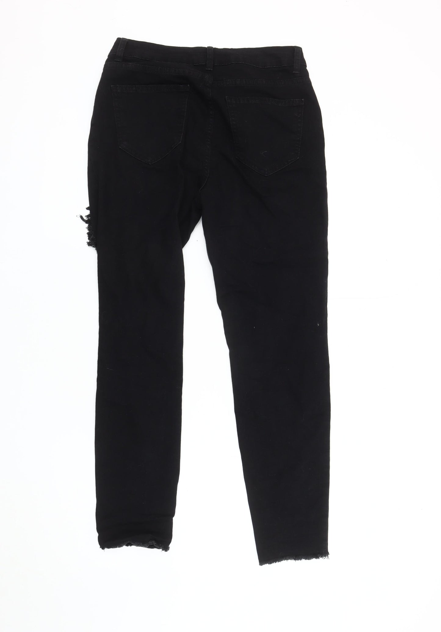 ROMWE Women's Black Skinny Jeans, Distressed, Size L