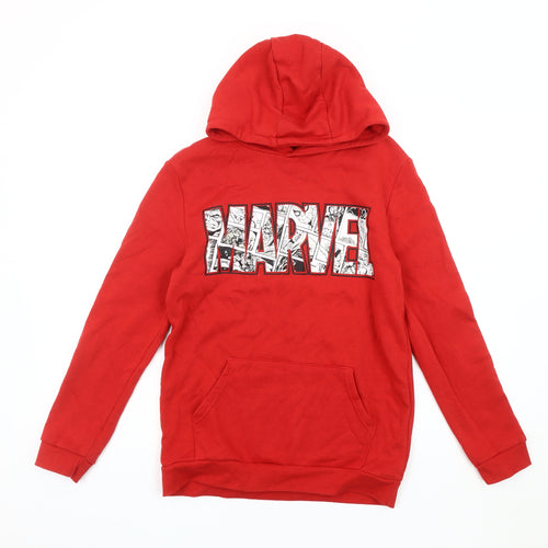 Marvel Boys Red Graphic Hoodie 11-12 Years Pullover Style