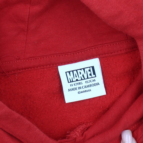 Marvel Boys Red Graphic Hoodie 11-12 Years Pullover Style