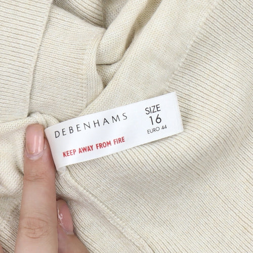 Debenhams Women's Beige Cotton Sequin Pullover Jumper