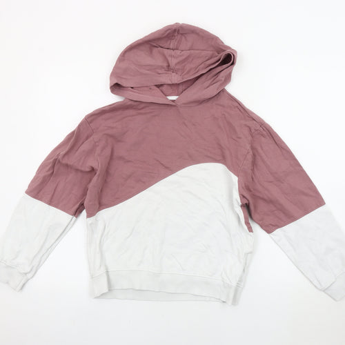 DKNY Teens Pink Colourblock Pullover Hoodie L