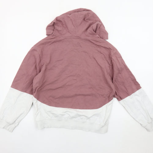 DKNY Teens Pink Colourblock Pullover Hoodie L