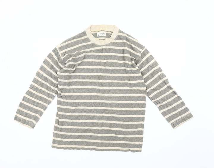 Principles Women's Grey Striped Pullover Jumper