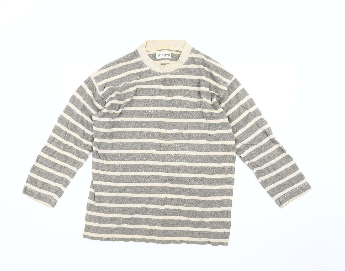 Principles Women's Grey Striped Pullover Jumper