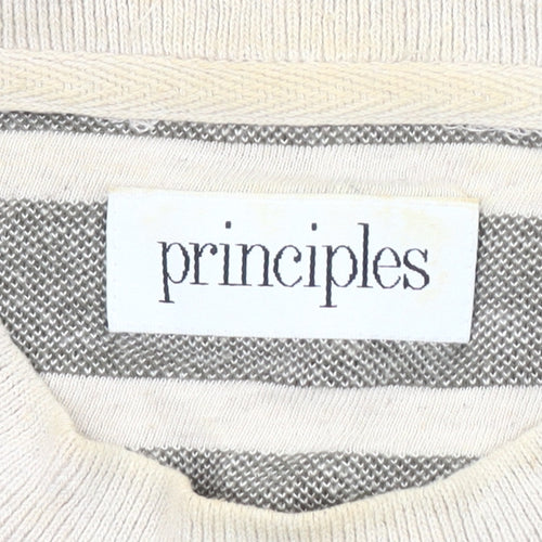 Principles Women's Grey Striped Pullover Jumper