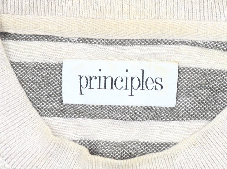 Principles Women's Grey Striped Pullover Jumper