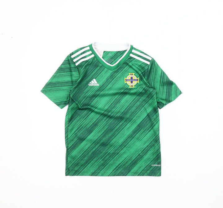 Boys' Green Adidas Football T-Shirt, Size S, Jersey Style