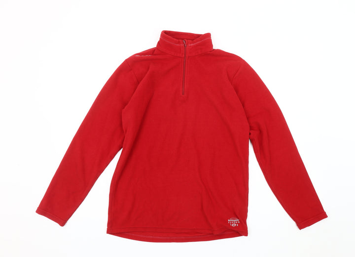 Decathlon Boys Red Fleece 1/2 Zip Sweatshirt 14 Years