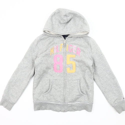 Tommy Hilfiger Teens Grey Hooded Logo Jacket Size 12