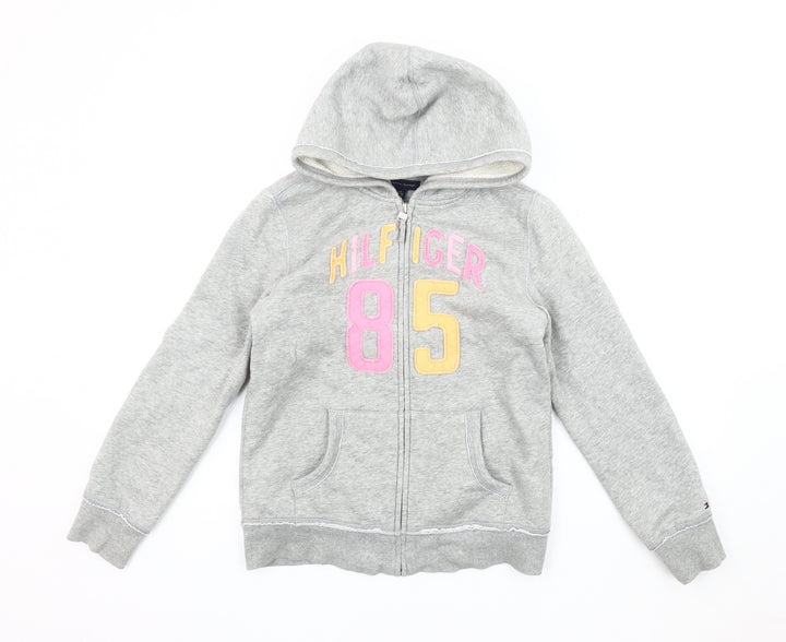 Tommy Hilfiger Teens Grey Hooded Logo Jacket Size 12