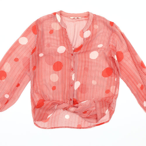 Next Women's Red Polka Dot V-Neck Blouse Size 12