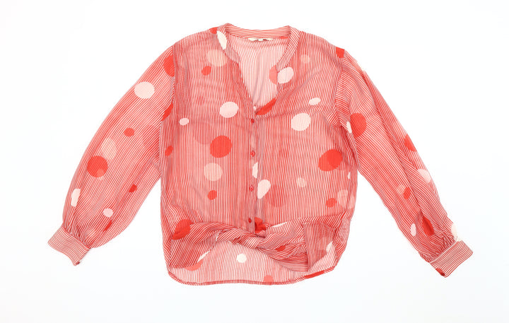 Next Women's Red Polka Dot V-Neck Blouse Size 12