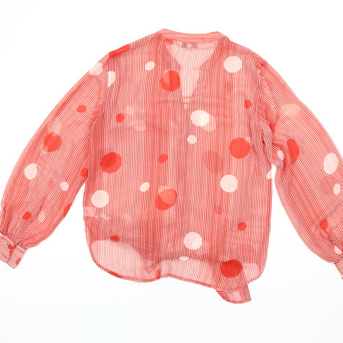 Next Women's Red Polka Dot V-Neck Blouse Size 12