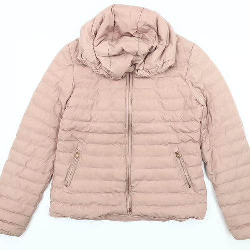 Tokyo Laundry Women's Pink Mid-Length Puffer Jacket