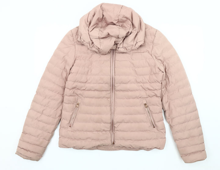 Tokyo Laundry Women's Pink Mid-Length Puffer Jacket