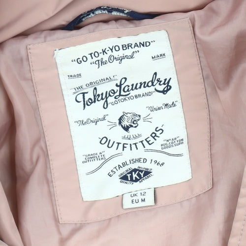 Tokyo Laundry Women's Pink Mid-Length Puffer Jacket