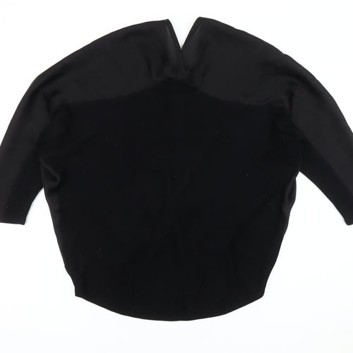 Kenneth Cole Women's Black Silk Blend Wrap Top, Size S