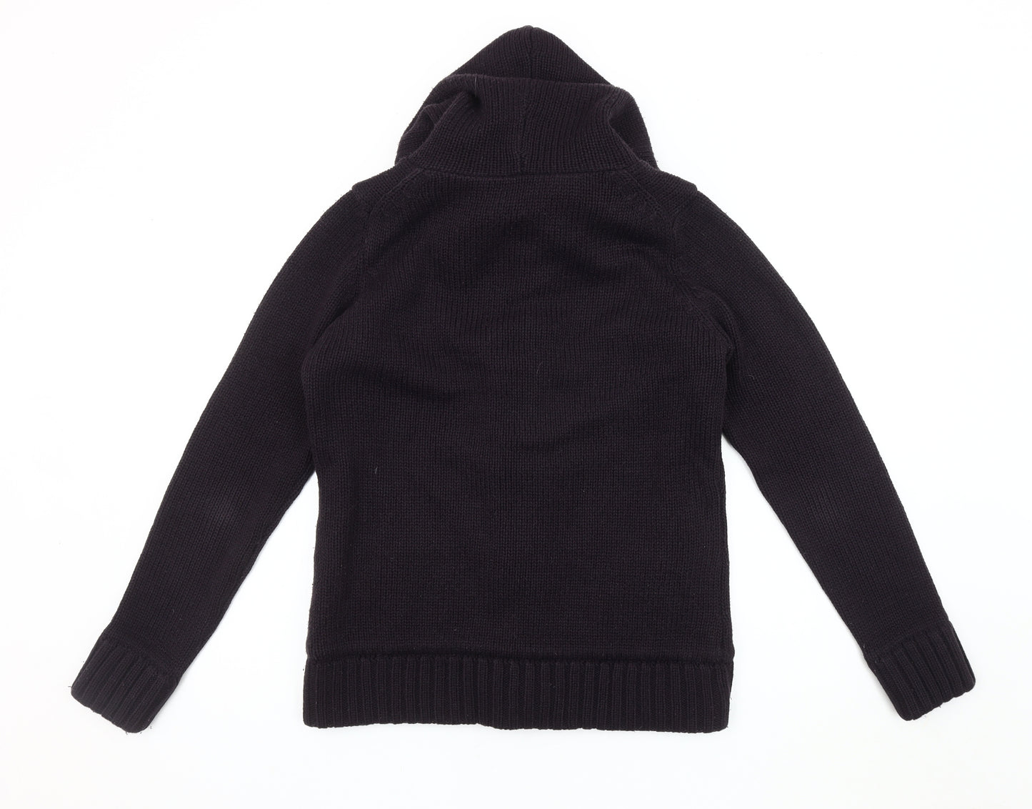 Country Rose Black Wool Hooded Women's Jacket (M)