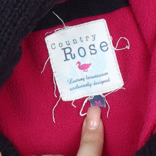 Country Rose Black Wool Hooded Women's Jacket (M)