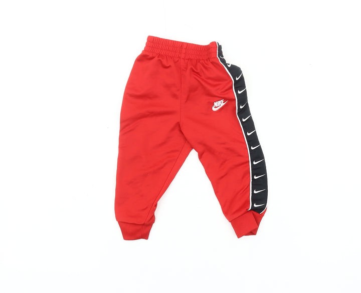 Nike Unisex Baby Red Jogger Trousers, 12 Months, Casual Play