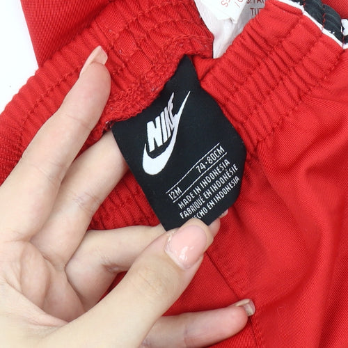Nike Unisex Baby Red Jogger Trousers, 12 Months, Casual Play